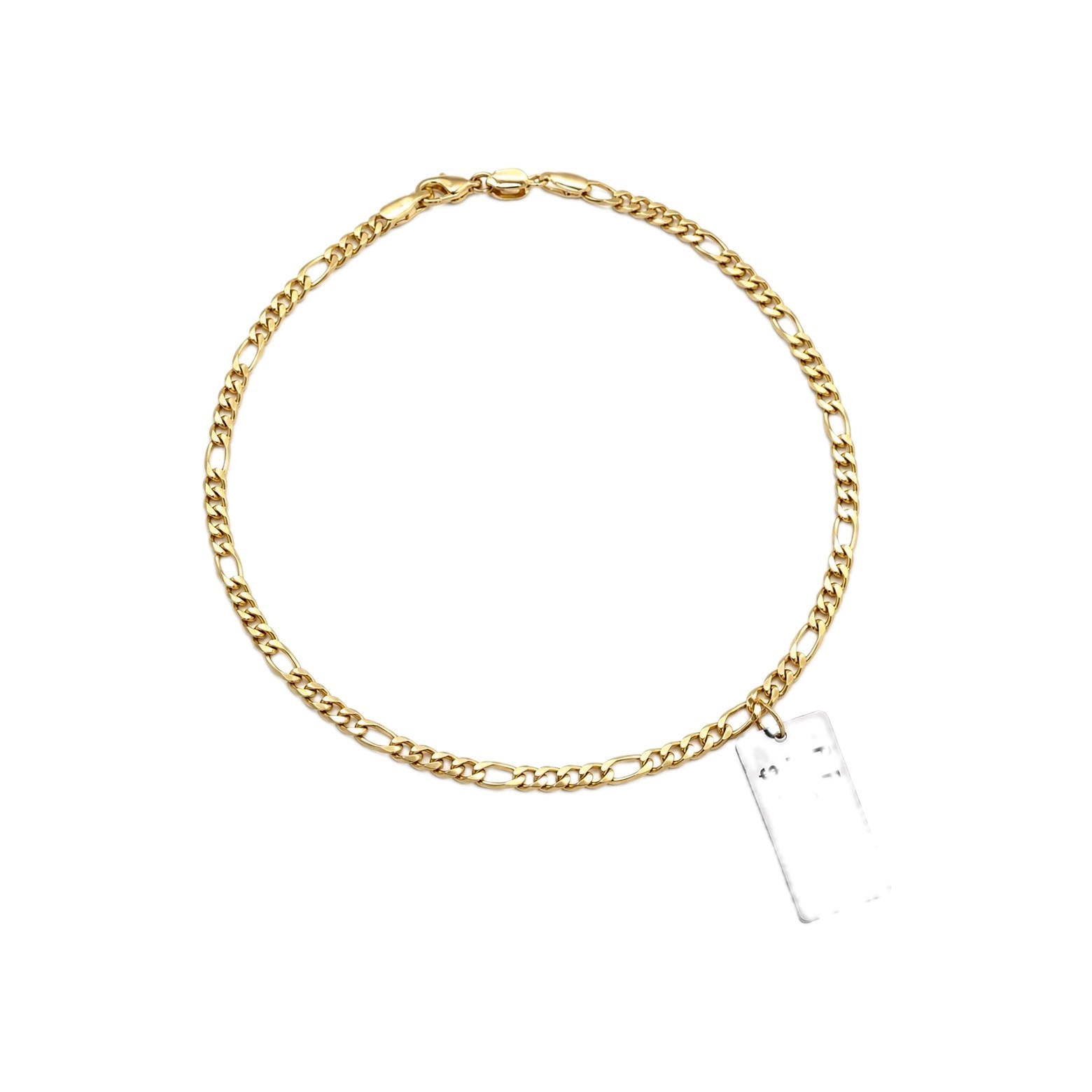 14K Gold Filled Anklet 10″ 3mm 3-in-1 Figaro Chain Ankle Bracelet for Women