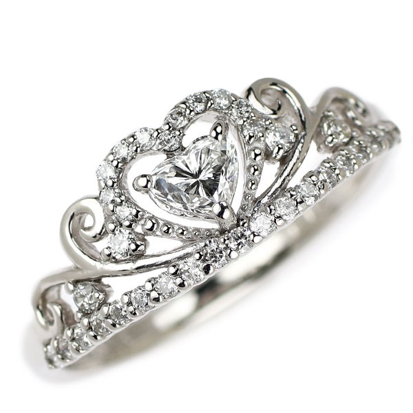 Pt900 heart shape diamond ring 0.23ct d0.25ct tiara – Auth free shipping from Ja