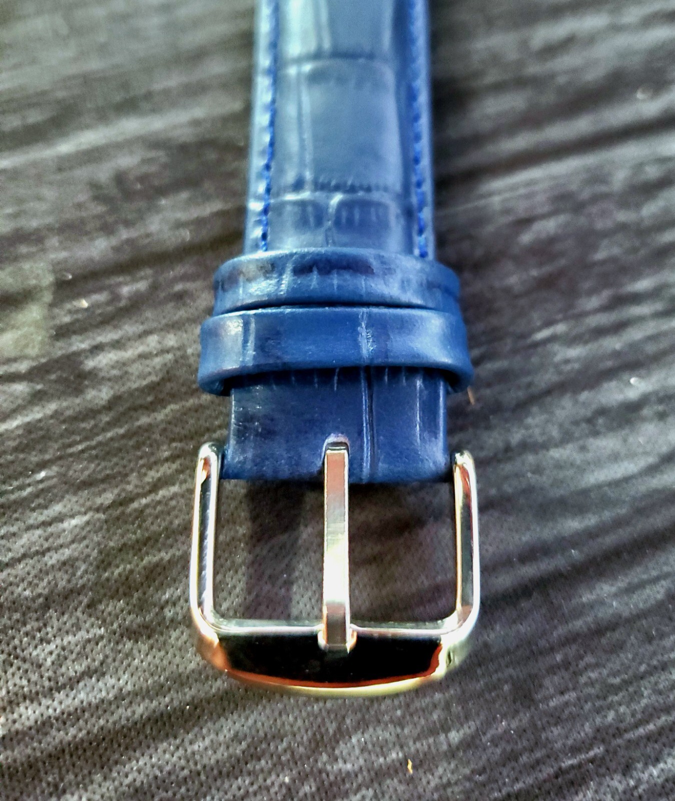 Rare Retro Mens Barrel Tank Slv Blu Blu Dress Watch New Mvt & Batt..