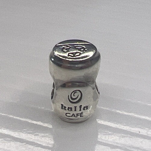 NEW HALIA 925 Sterling Silver Bead Charm Cafe Coffee Tea Cup Recycle Symbol
