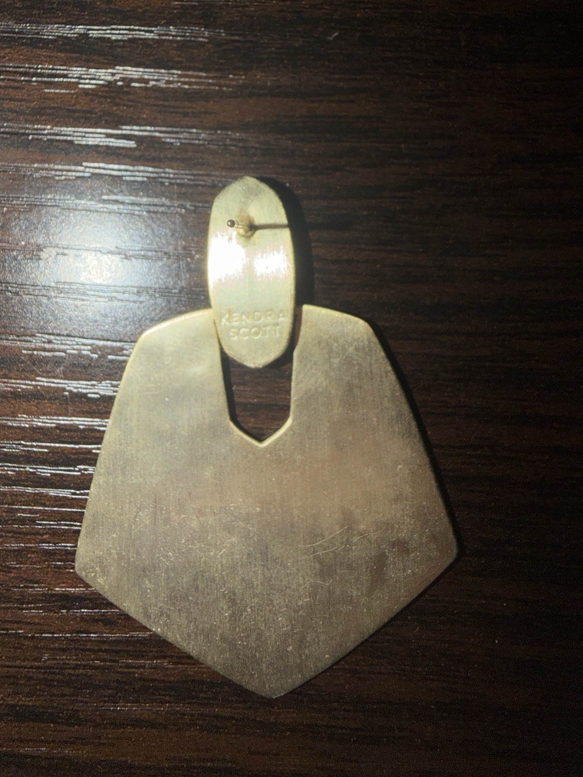 Kendra Scott Gold Tone Geometric Dangle Drop Earrings Butterfly Back Signed