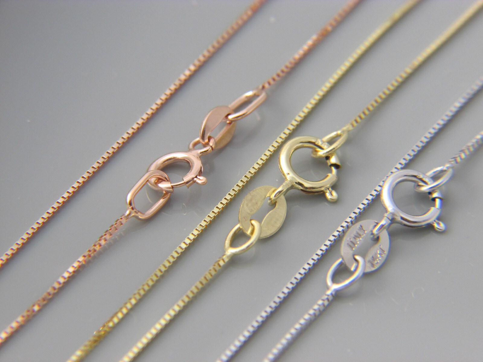 14k gold box necklace solid 14kt gold box chain yellow gold rose gold white gold