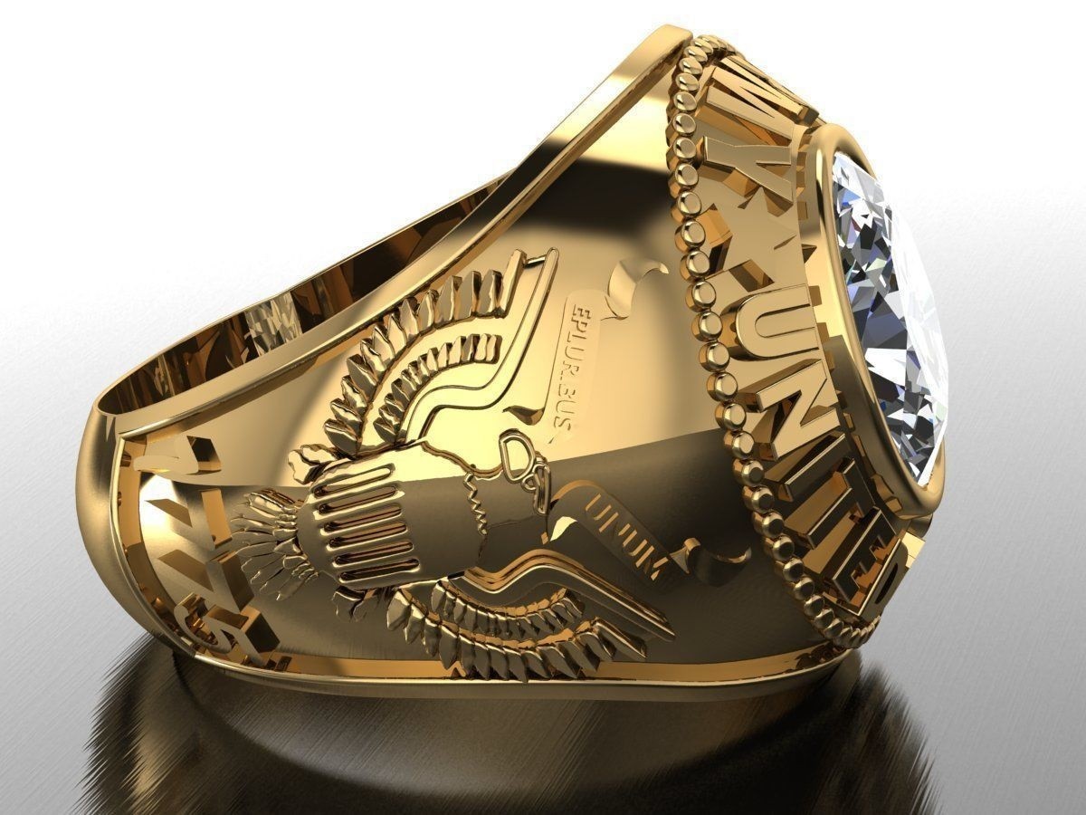 Men’s United States Army Eagle Gothic Punk 925 Sterling Silver Statement Rings