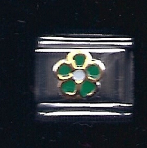 GREEN FLOWER WHOLESALE ITALIAN CHARM 9MM