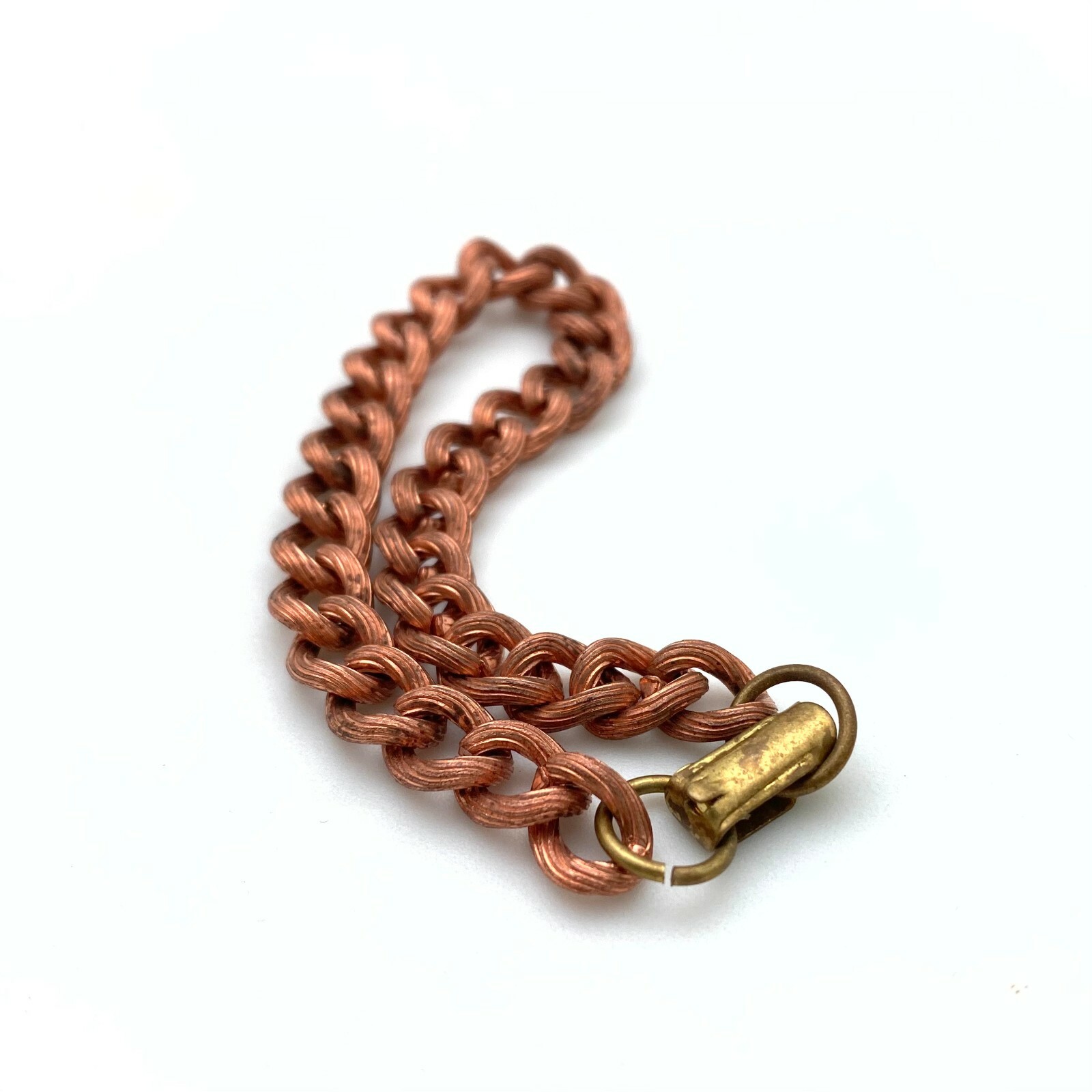 Vintage Copper Plated Curb Chain Bracelet (7 Inches) (FC41)