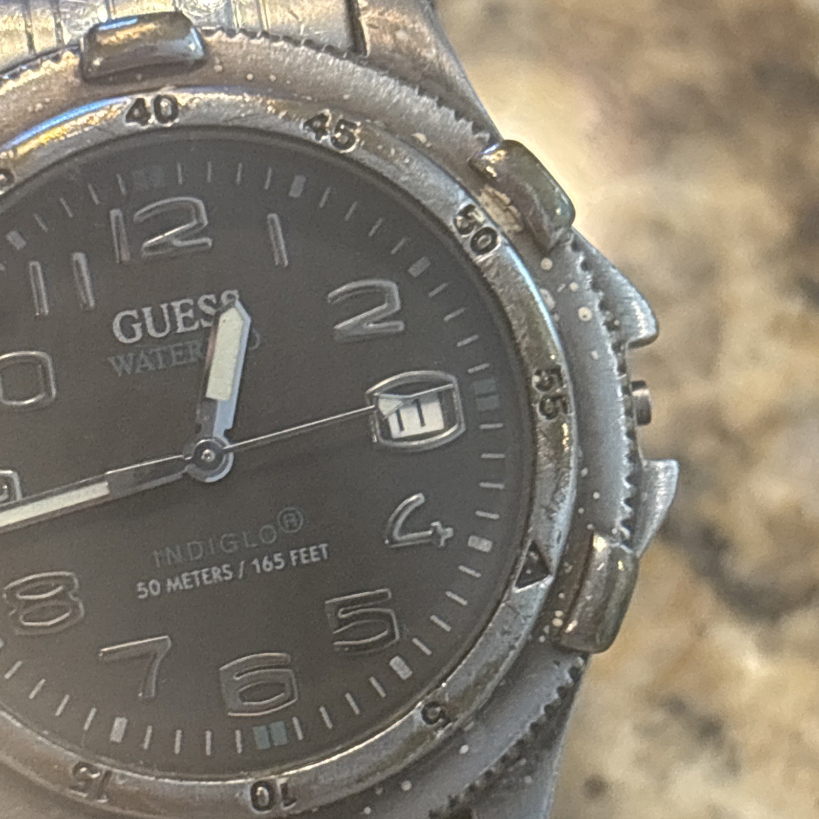 Guess WaterPro Indiglo 50 Meters/165 Feet Quartz Watch Untested & As Is