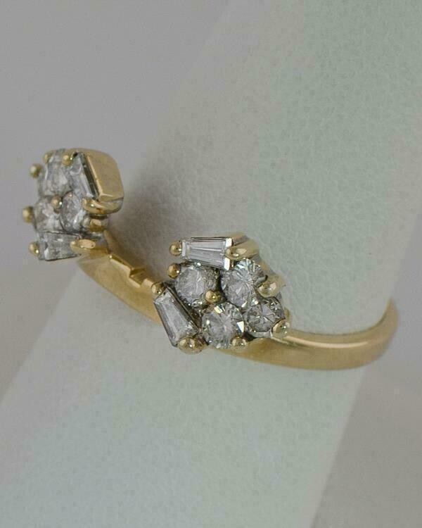 2 Ct Round Cut Simulated Diamond Enhancer Engagement Ring 14k Yellow Gold Plated