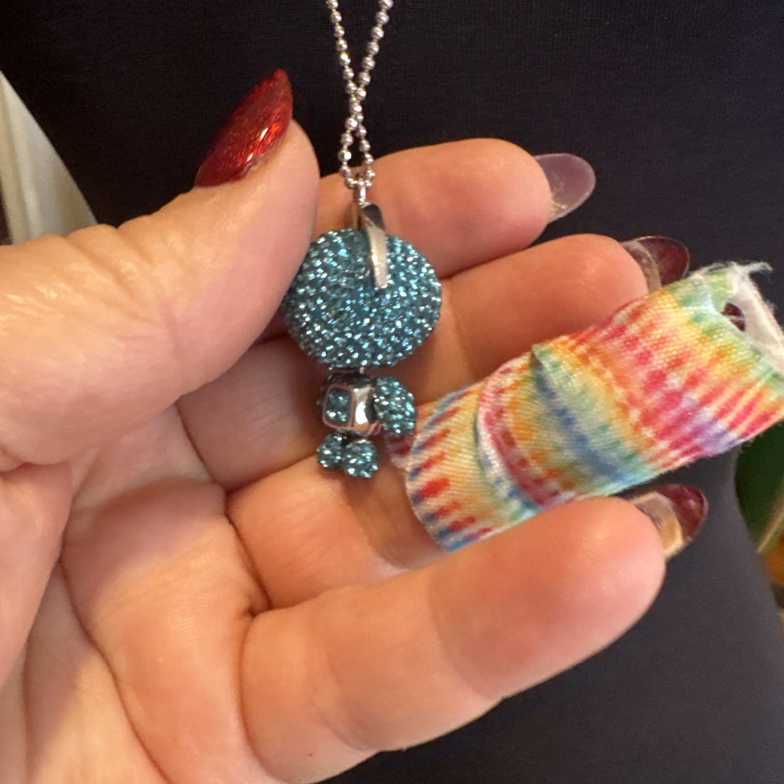 SWAROVSKI Necklace Elliott Eliot Swing Sing Shine Pendant Blue Crystal Gifts