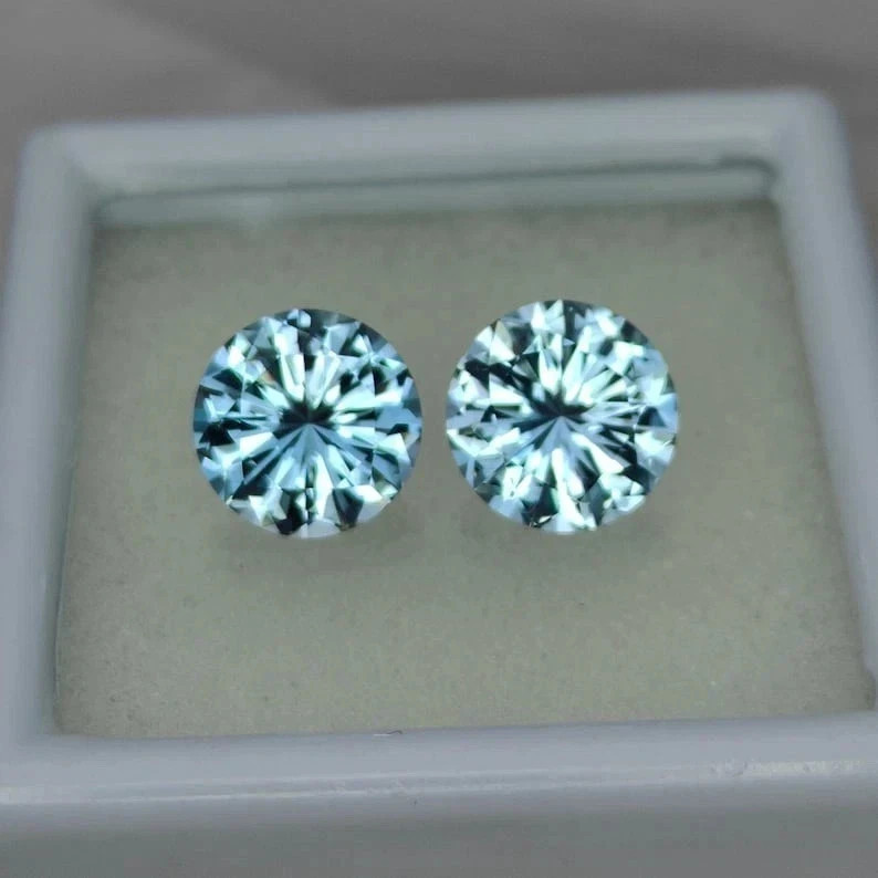 10 Ct 2 Pcs GIE Certified Rare Natural Blue Sapphire Loose Round Gemstone Cut