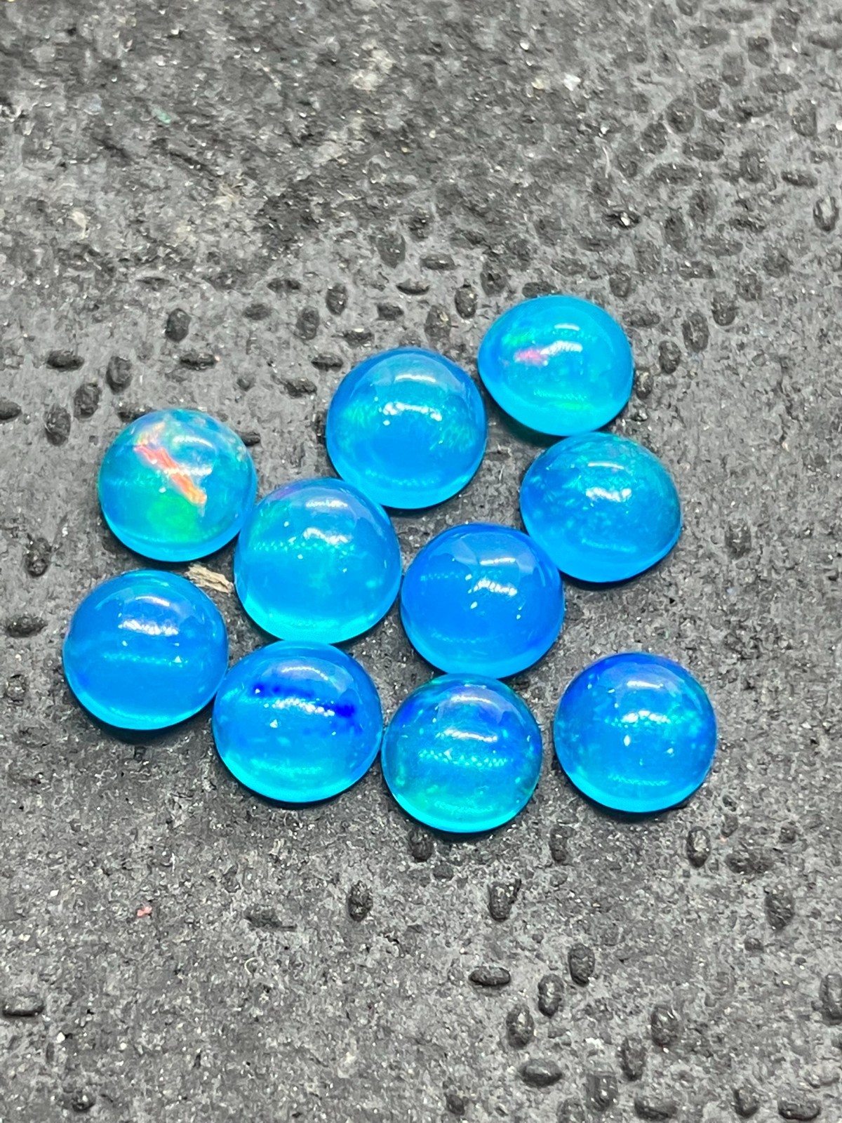 Ethiopian Opal Flat Back Natural Paraiba Fire Round AAA Loose Gemstone Jewelry