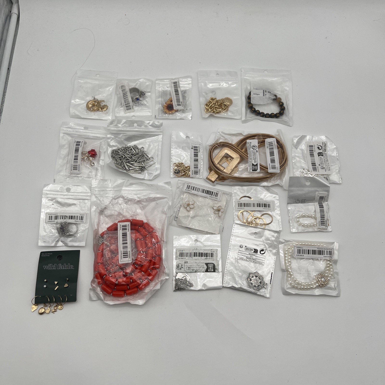 19 Pieces Multicolor Assorted Necklaces Rings & Earrings Jewelry Lot