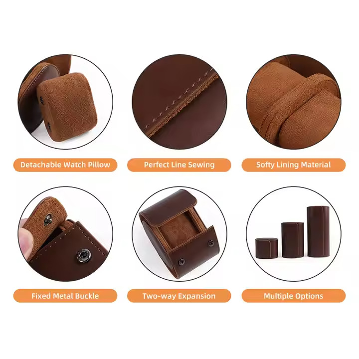 Leather Watch Case,Personalized Travel Watch Box for Him,Customized Leather