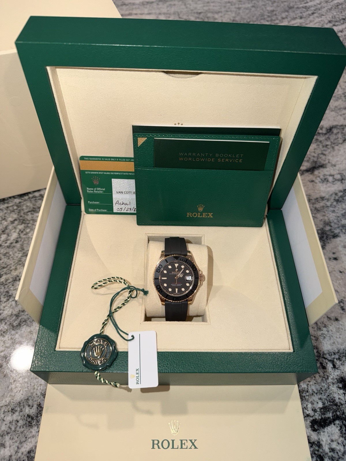 Rolex Yacht-Master 268655 Rose Gold On Oysterflex 2018 Full Set 37mm