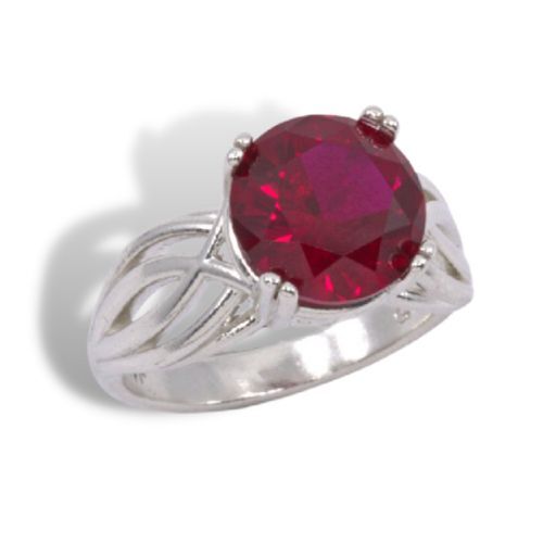 Round Double Prong Criss Cross Pre-notched Ring Mounting