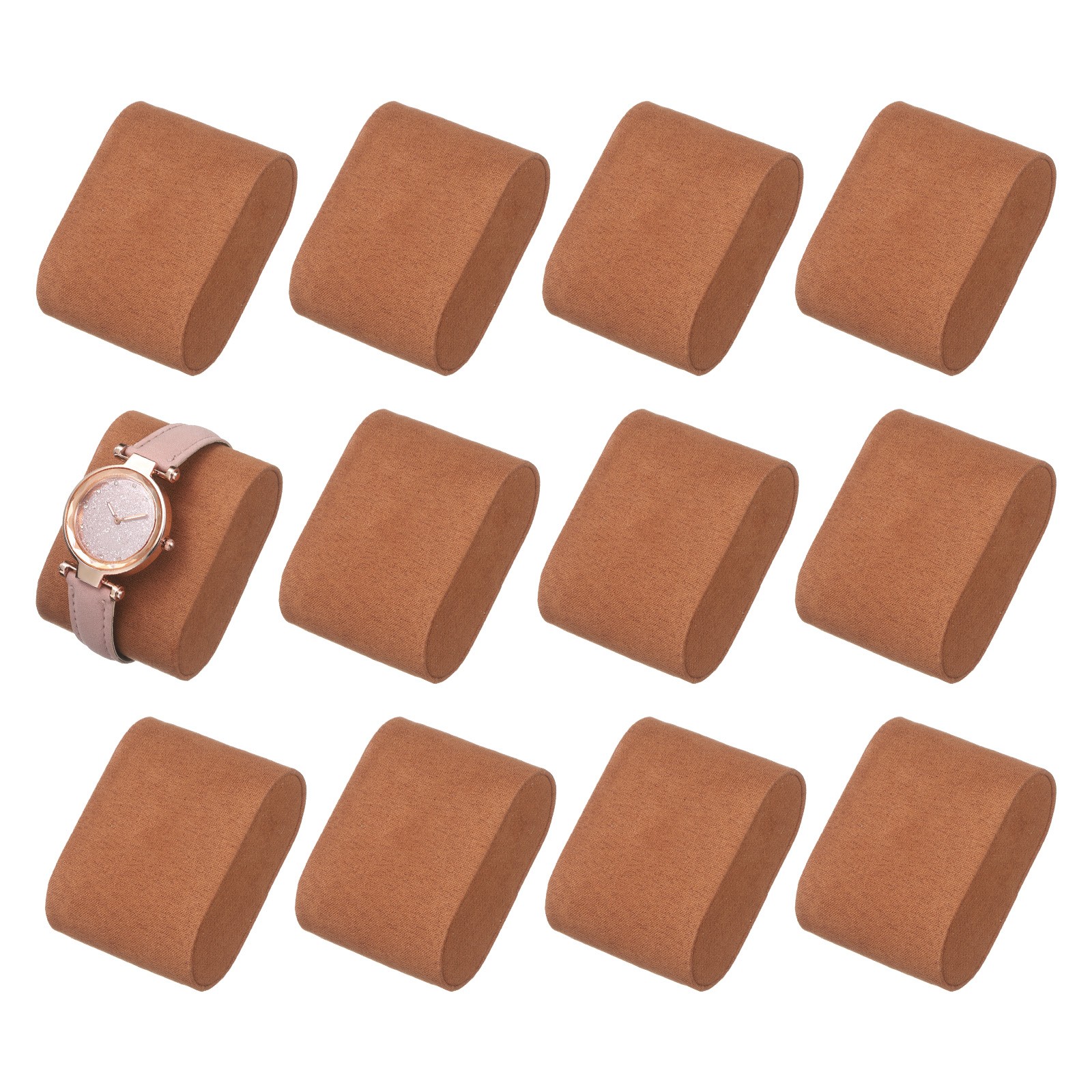 12pcs Bracelet Watch Pillow Jewelry Display Pillows Light Brown