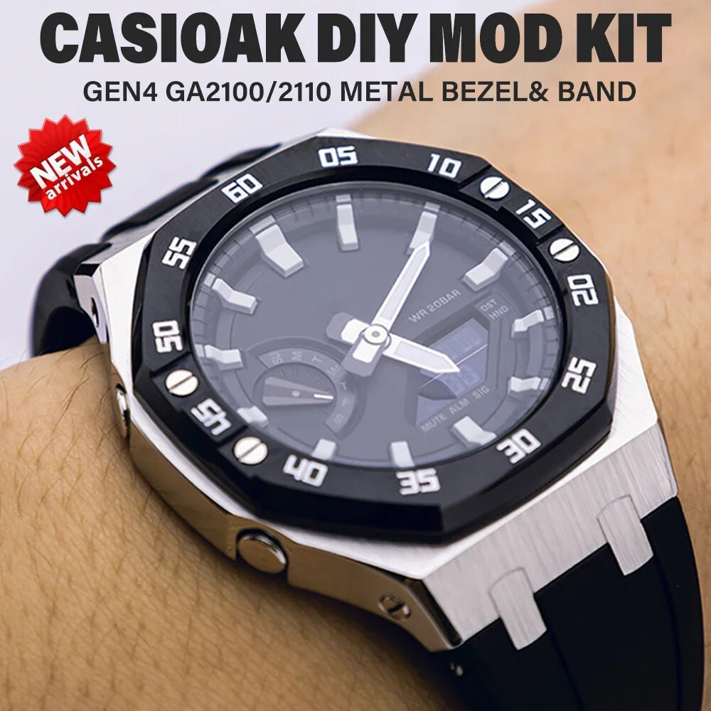 Dial Bezel Mod Kit Steel Case Strap for G-Shock GA-2100/2110 Refit Cover AP Band