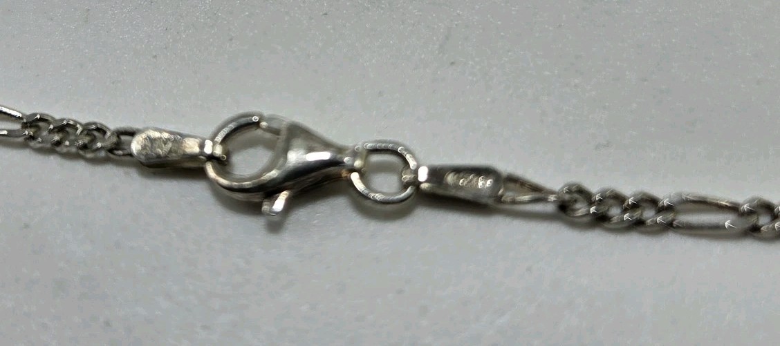 925 Sterling Silver Figaro Chain Anklet – 10-1/8″ – 2.65g – Made In Italy