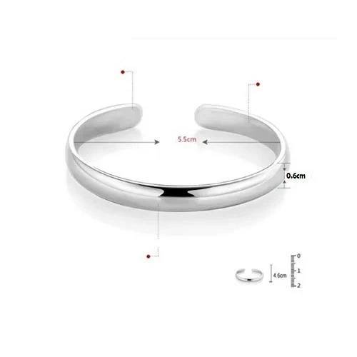 999 Sterling Silver Cuff Bracelet Women Retro Bangles Wedding Jewelry