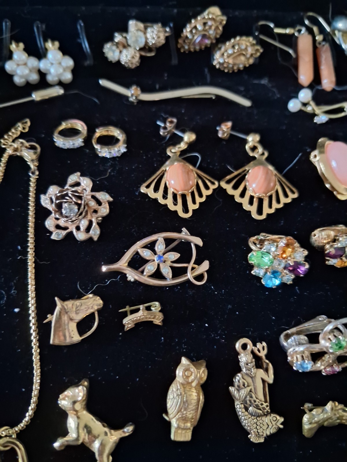 Antique 10k 12k Gold Filled Some Gold Plate Jewelry Lot 264g Wearable & Scrap