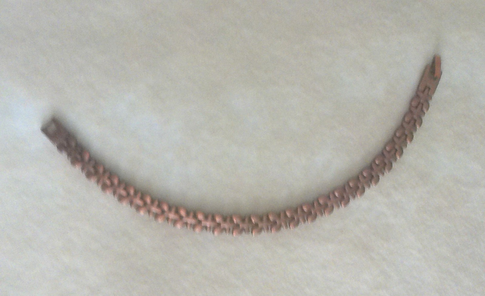 New Copper Toned Petal Link 8″ Bracelet with Fold Over Clasp All Occasions