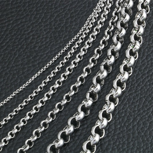 2/2.5/3/4/5/6mm Stainless Steel Women Men Round Rolo Chains Link 16-36”