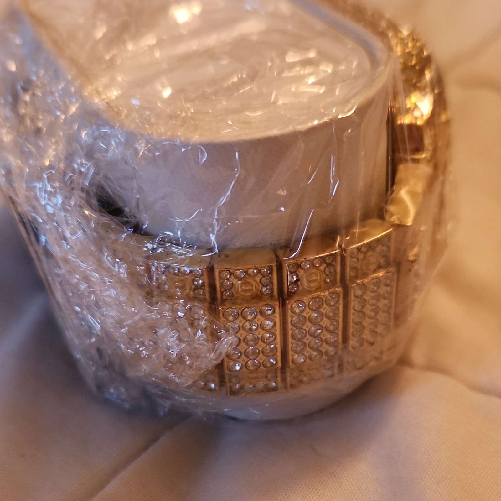 BIBI Luxury Quartz Analog Gold Tone Square Roman Dial Date Bracelet w/ Box