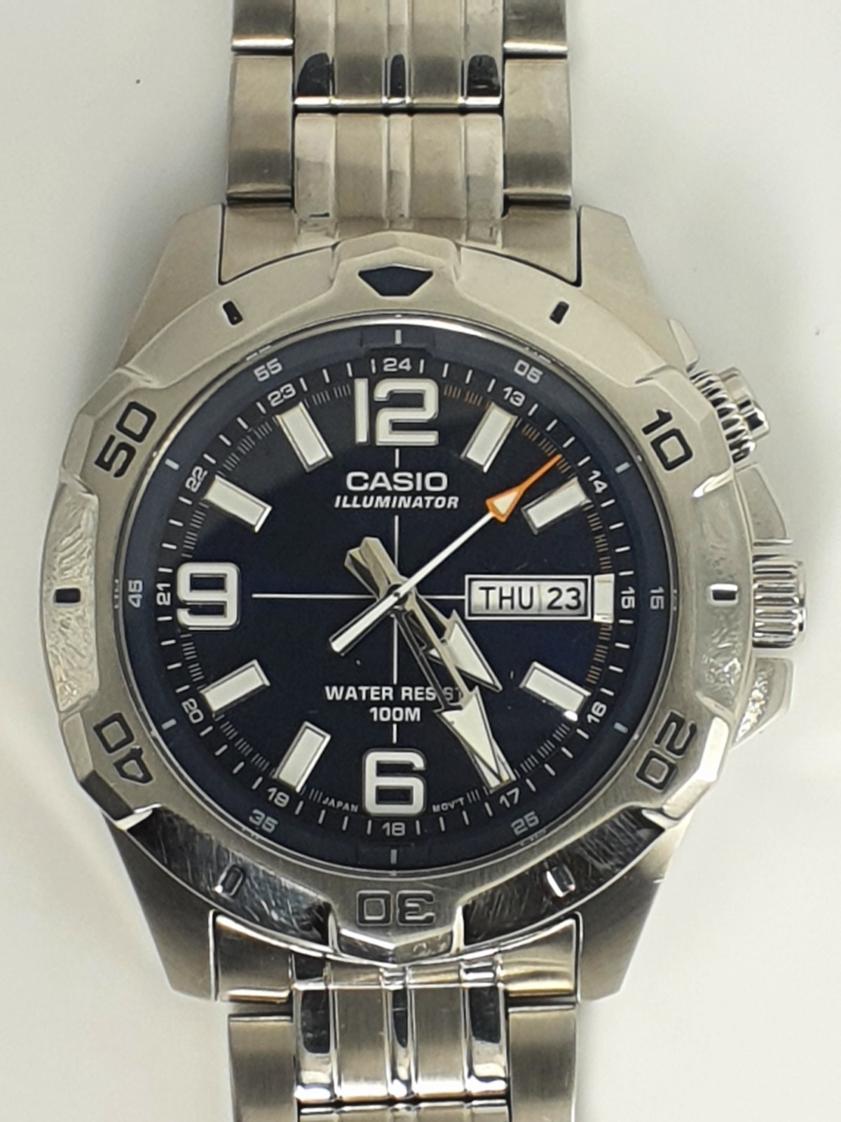 CASIO ILLUMINATOR MTD-1082 REFRESHED 24-HOUR DAY/DATE MEN’S WATCH NEW BATTERIES