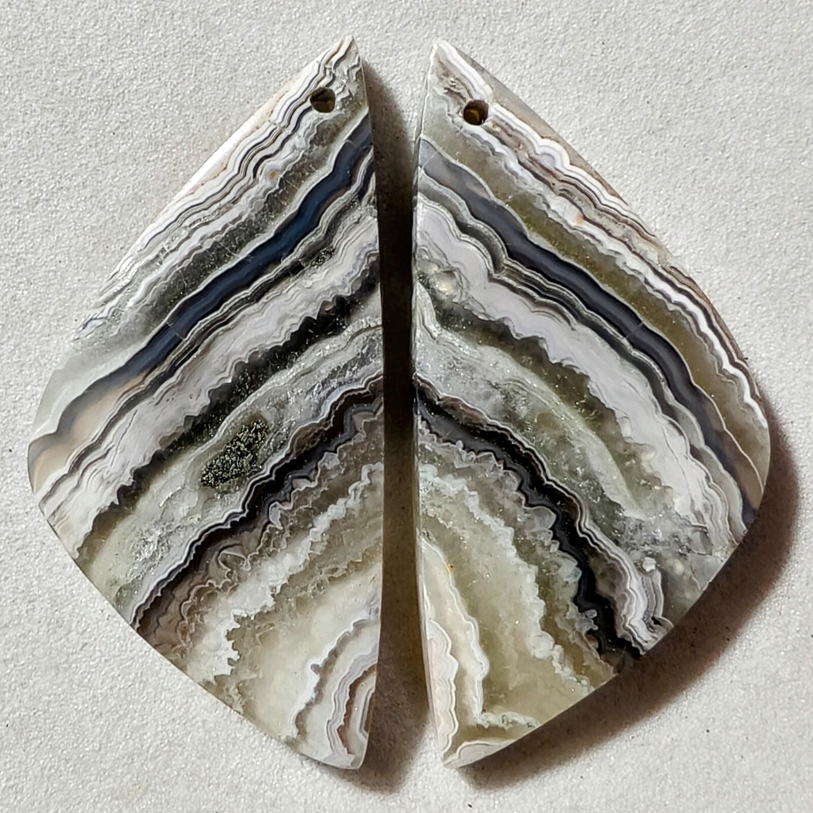 46 Cts Natural Crazy Lace Drilled Match Pair Cabochon Gemstone 37.4 X 18.3 MM