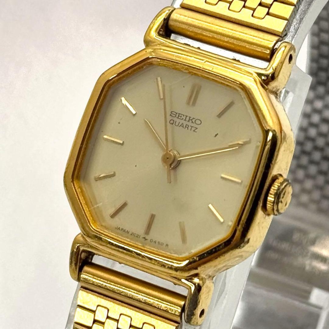 SEIKO New Battery Watch Working Item Condition 2C21 5170 Octagon Rare