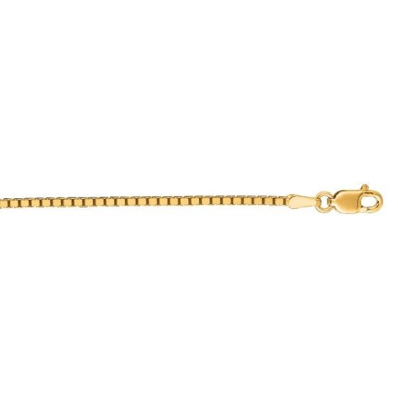 18k Yellow Gold 24″ Classsic Box Link Pendant Chain/Necklace 1.4mm 10.4 grams