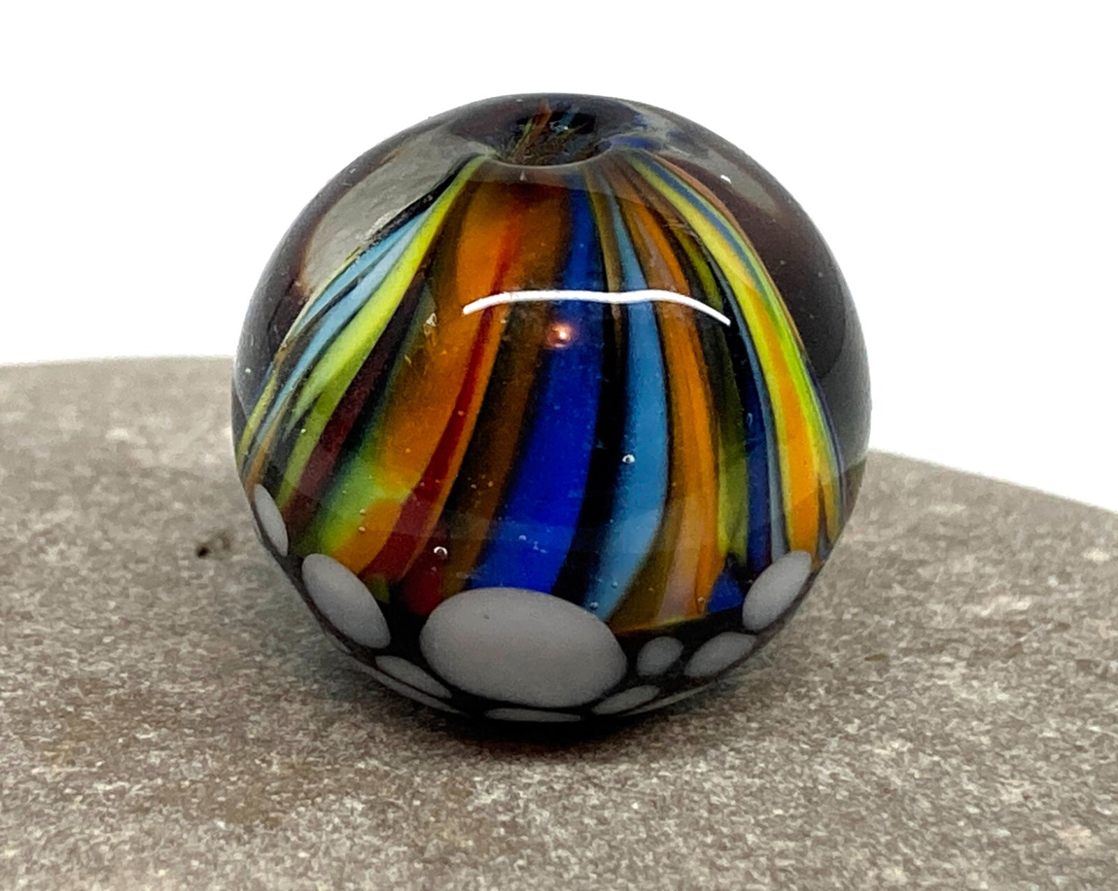 Rainbow Handmade Lampwork Glass Beads From Murano OOAK Tamara Yarilo Brand 1 Pcs
