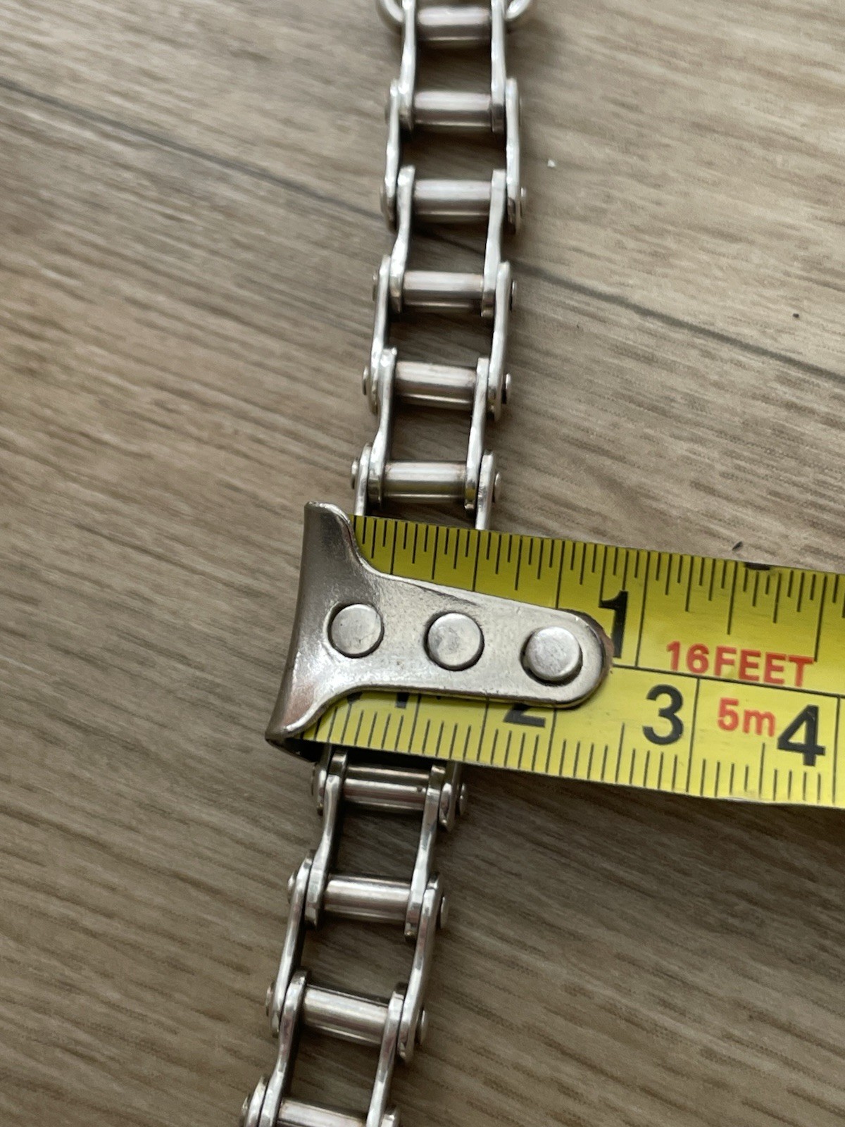 Sterling Silver Bracelet Bike Chain Modernist T Bar Heavy Statement (50g)