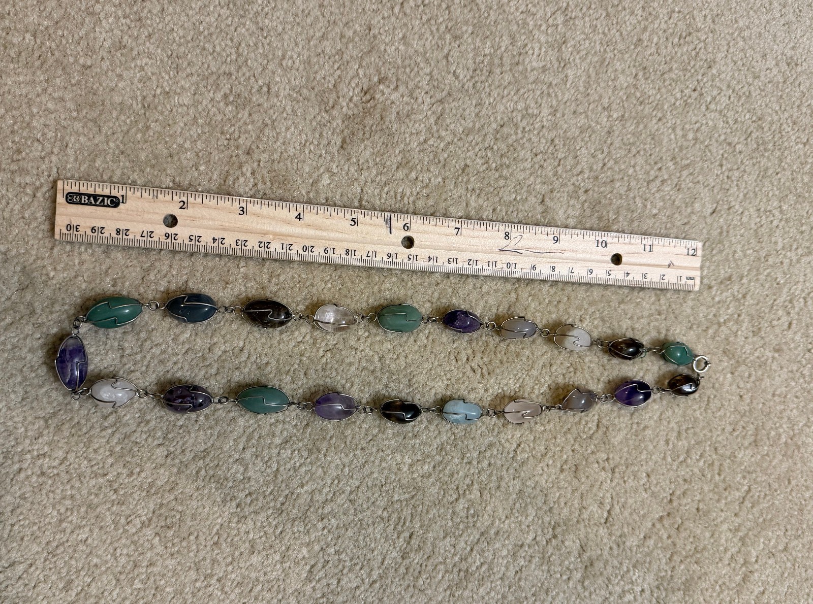 Lot of 3 Vintage Necklace Bracelet Wire Wrapped Caged Semi Precious Gemstones