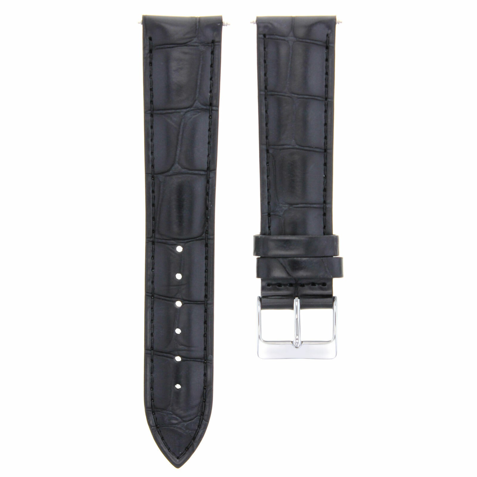 19mm Black Leather Replacement Watch Strap For Tudor Prince 7914 7400N 34mm