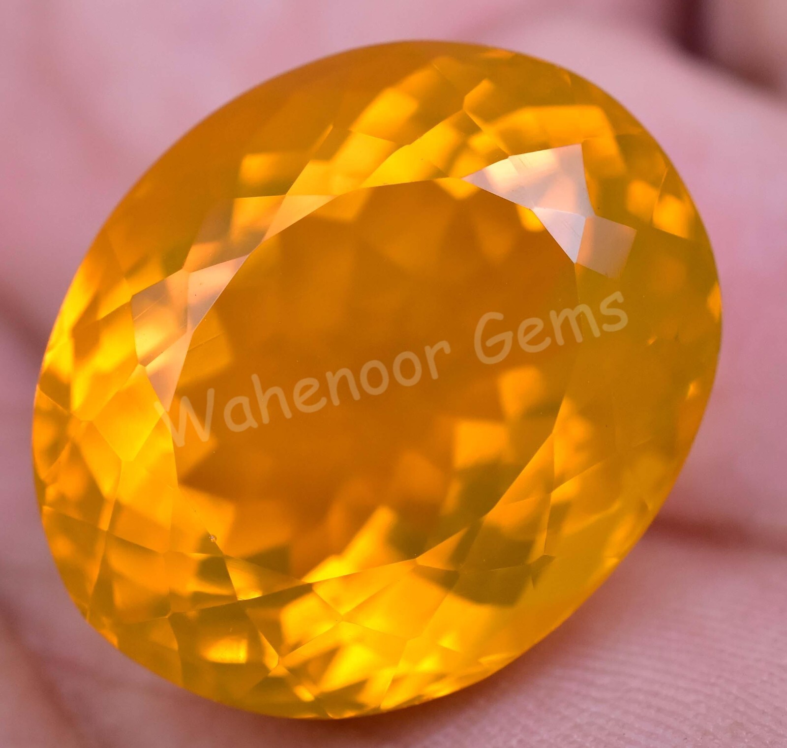 Natural Orange Opal 40.55 Ct Oval Welo Mexican Unheated Rare Gemstone Certified
