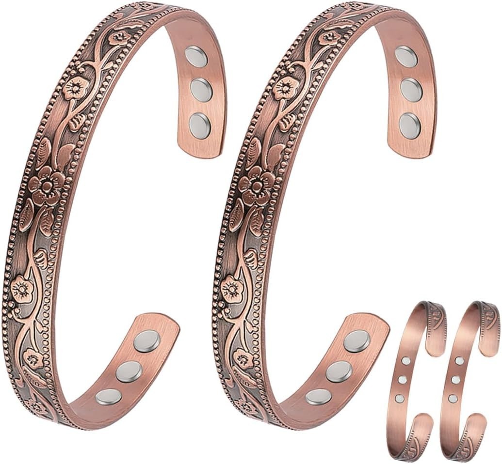 Copper Magnetic Bracelet for Women Ultra Strength Magnetic Bracelets 99.9% Pu…