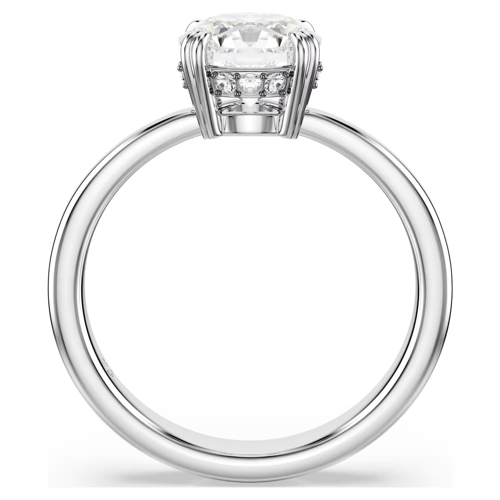 Swarovski Stilla Cocktail Ring, White, Silver Tone Finish 5717939 (Size 55/6.75)