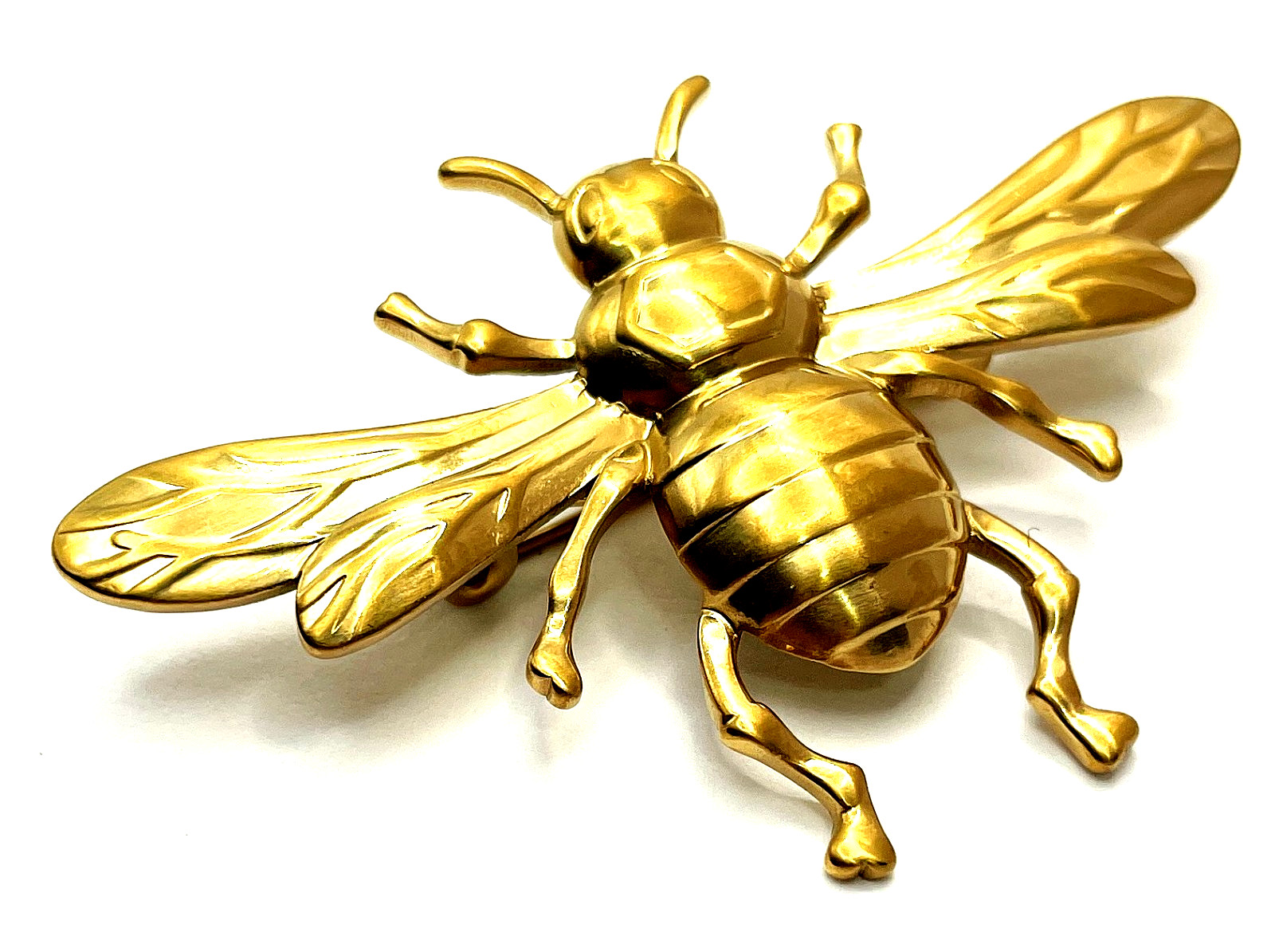 Gold Tone Bee Brooch Pin 18K PVD Plated Stainless Steel Insect Design