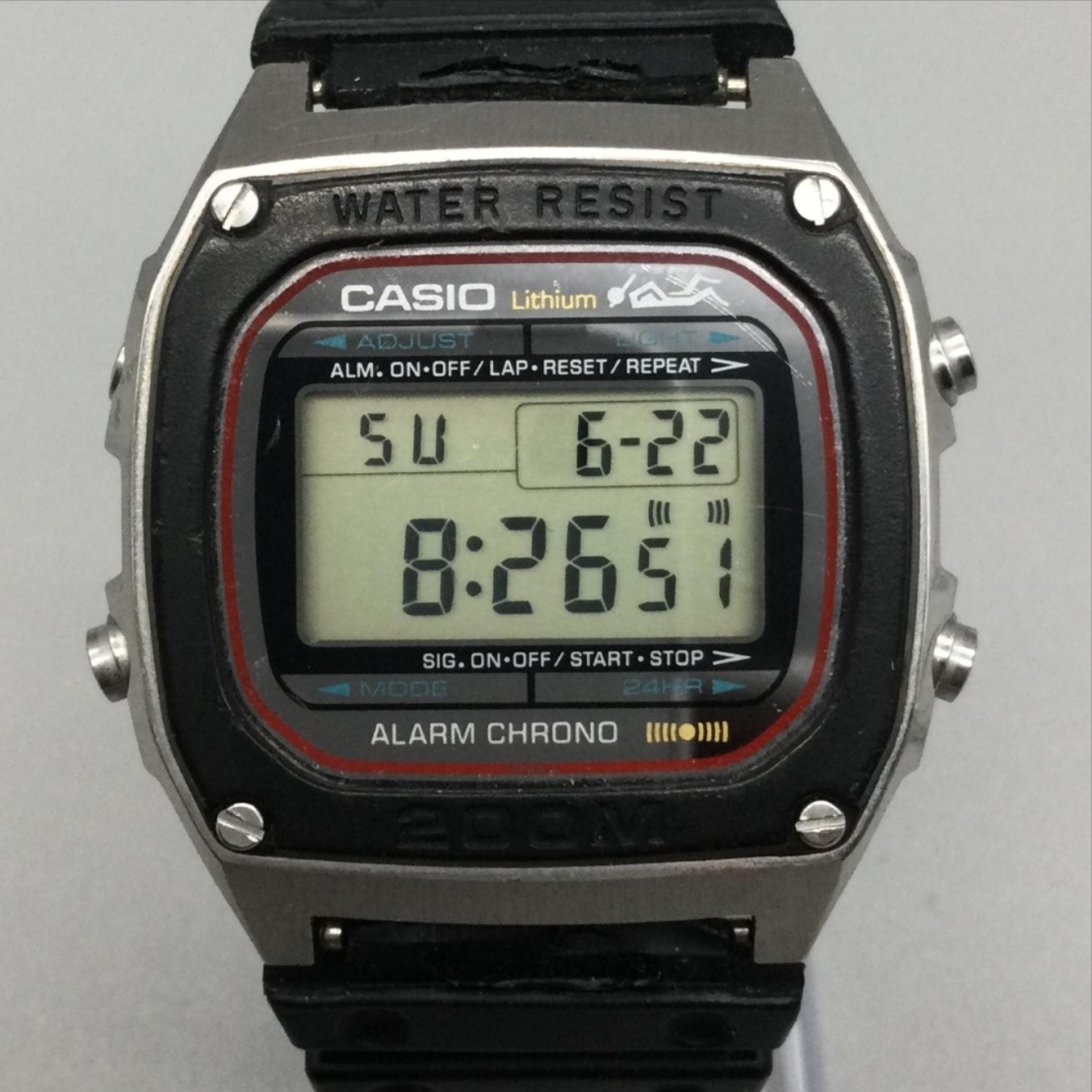 Vintage Casio 280 DW-1000 Mens Watch 37mm 200M Digital Alarm Chronograph