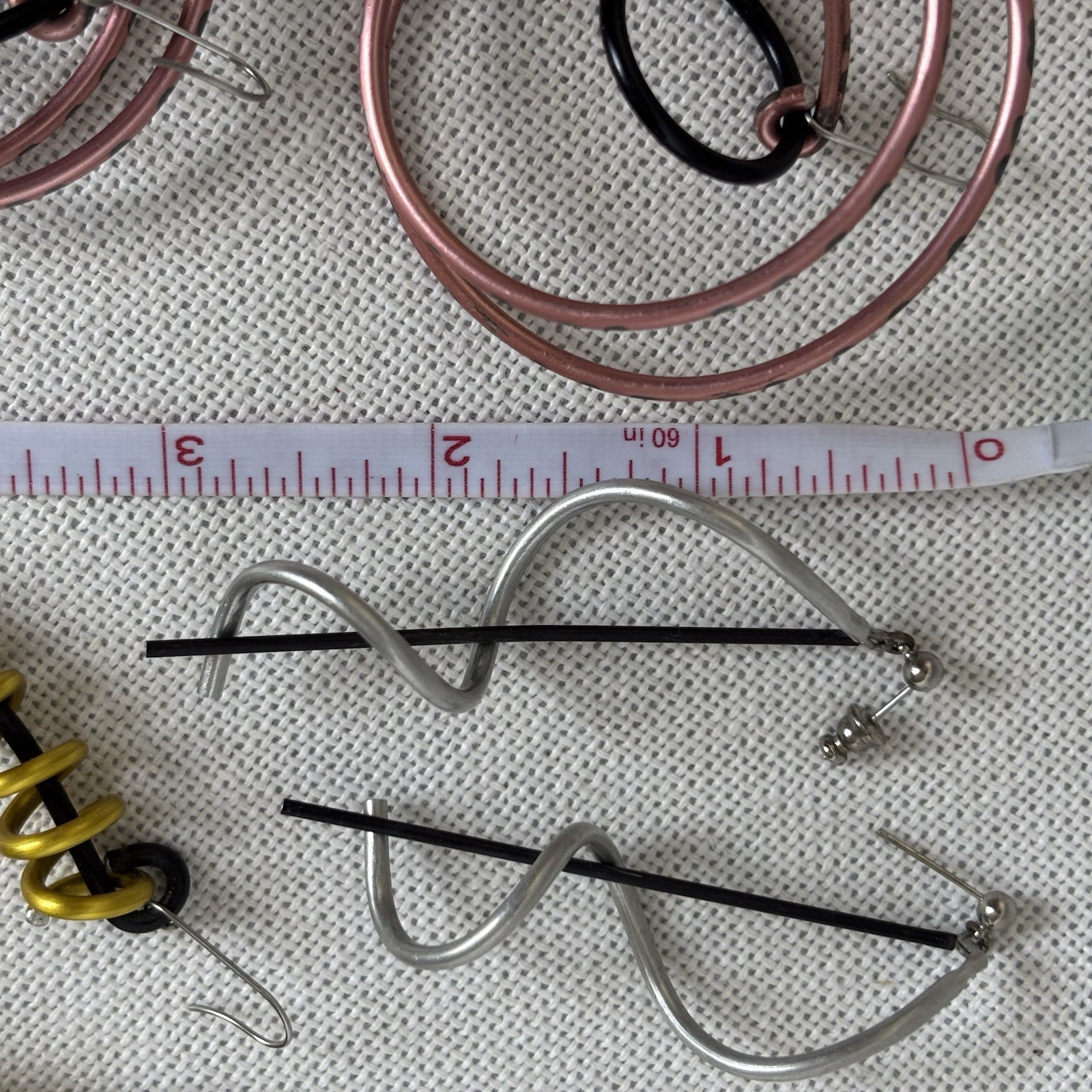 Set Of 4 Pairs Of Aluminum Dangle Earrings Artisan Made 1980’s