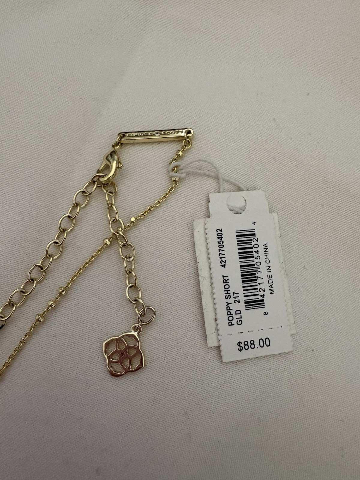 Kendra Scott Gold Plated Heart Shell Pendant Necklace Cable Chain Signed Adj