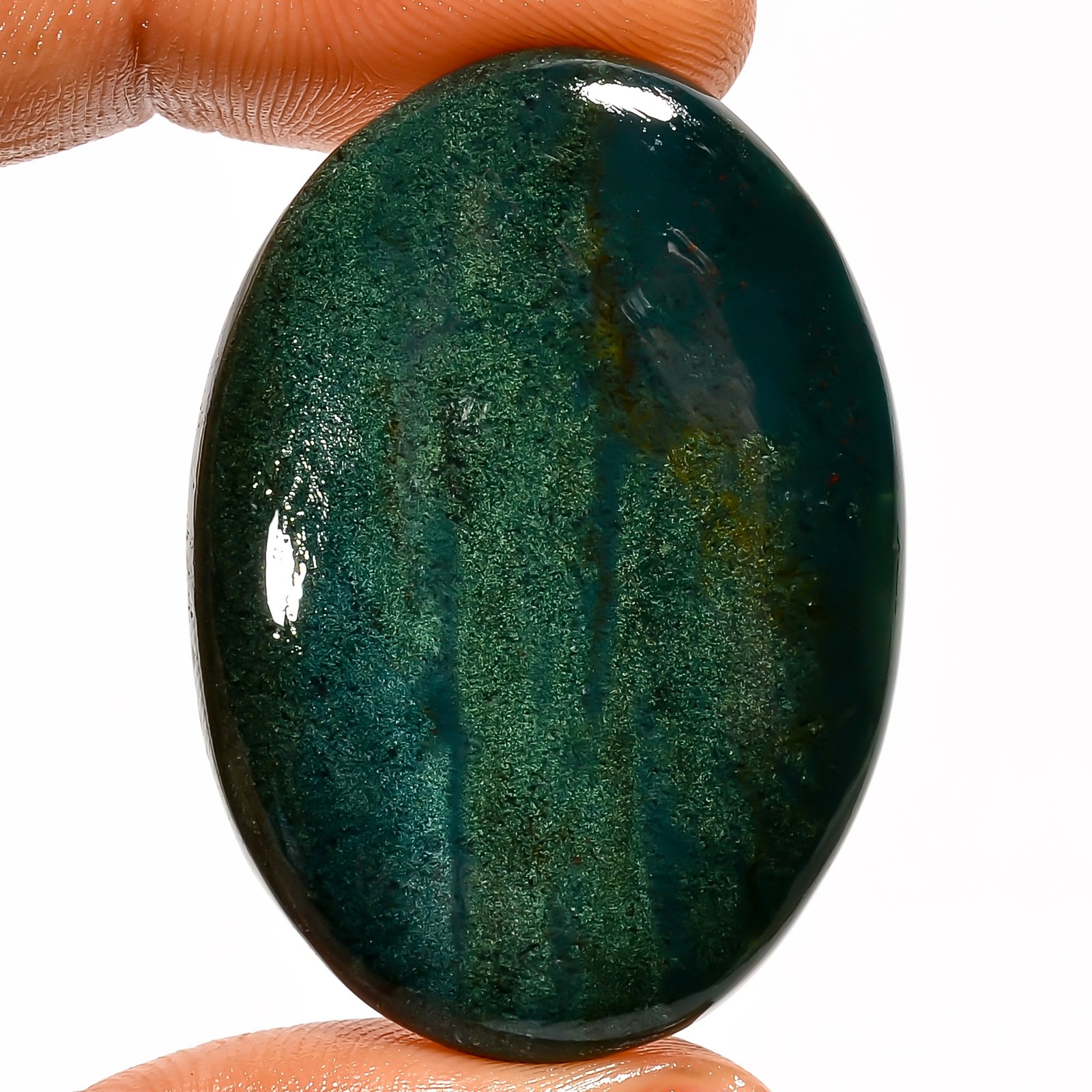 100% Natural Bloodstone Oval Shape Cabochon Gemstone 51.5 Ct. 39X27X5 mm A-37384