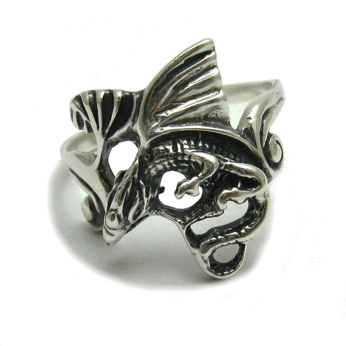 Handmade Sterling Silver Dragon Ring Hallmarked 925 Nickel Free