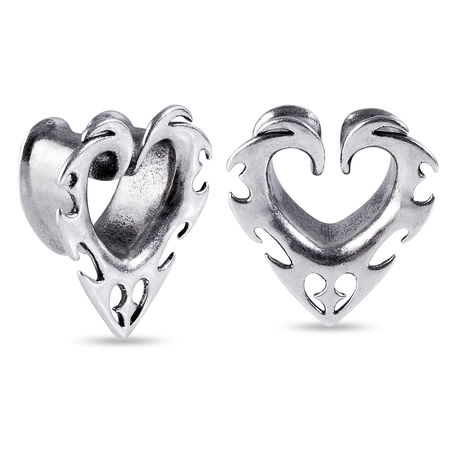2pcs Hollow Stainless Steel Ear Plugs Tunnels Saddle Ear Gauges Spreader Earring