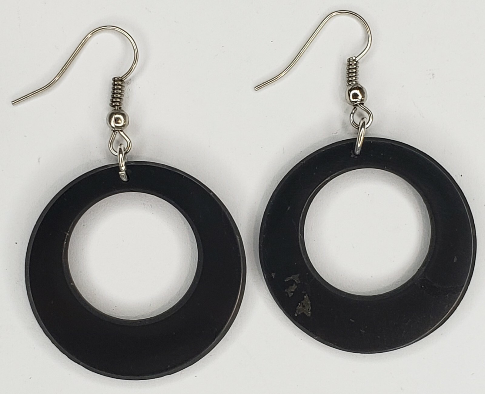 Shungite Earrings EMF 5G Wi Fi Protection Jewelry – Double Circle – 1 pair