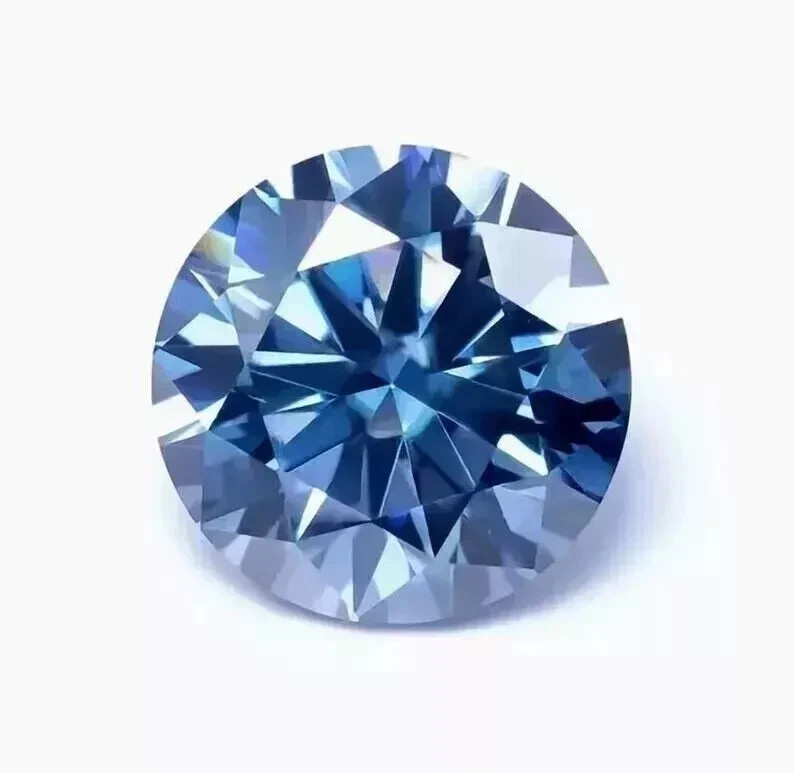 5 CT Royal Blue Diamond 11.50mm Round Cut VVS1 D Grade Certified Stone G19