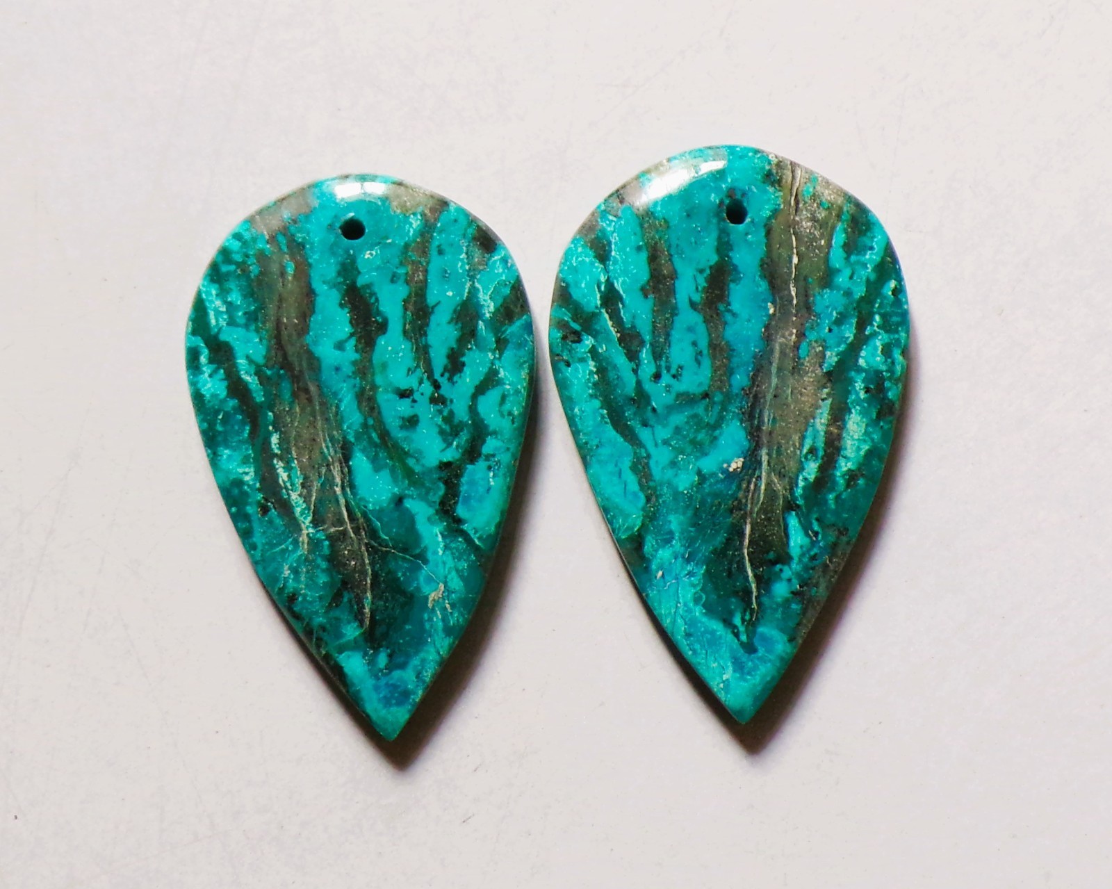 46.05 Cts Natural Shattuckite Cabochon Match Pair Gemstone 34X22MM S48