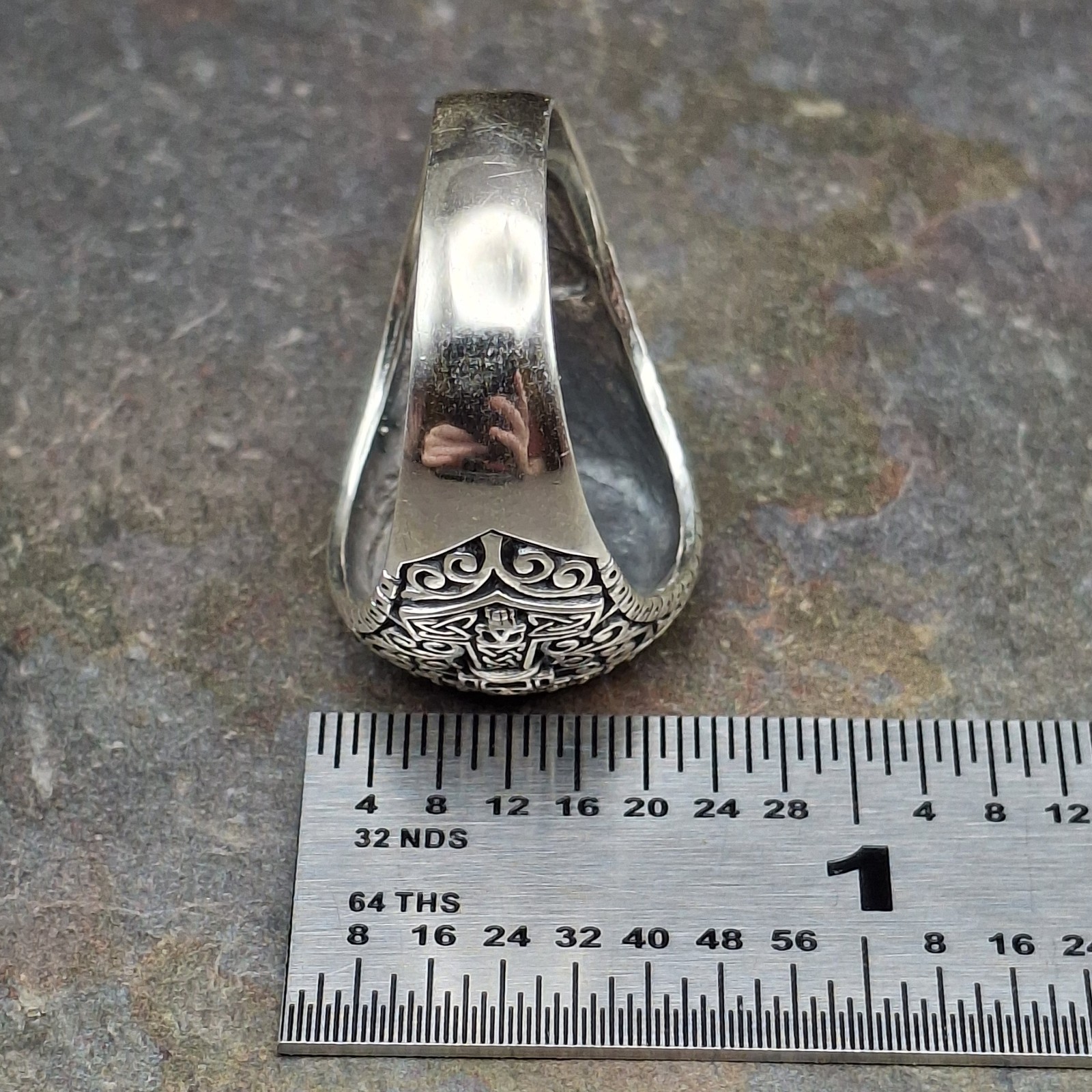 Men’s 925 Sterling Silver Viking Ship Ring Norse Longship Oxidized Sz 12.5