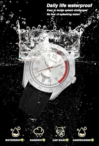 Stylish Wrist Watches for Mens,Arabic Numbers Casual Business G717 silver black