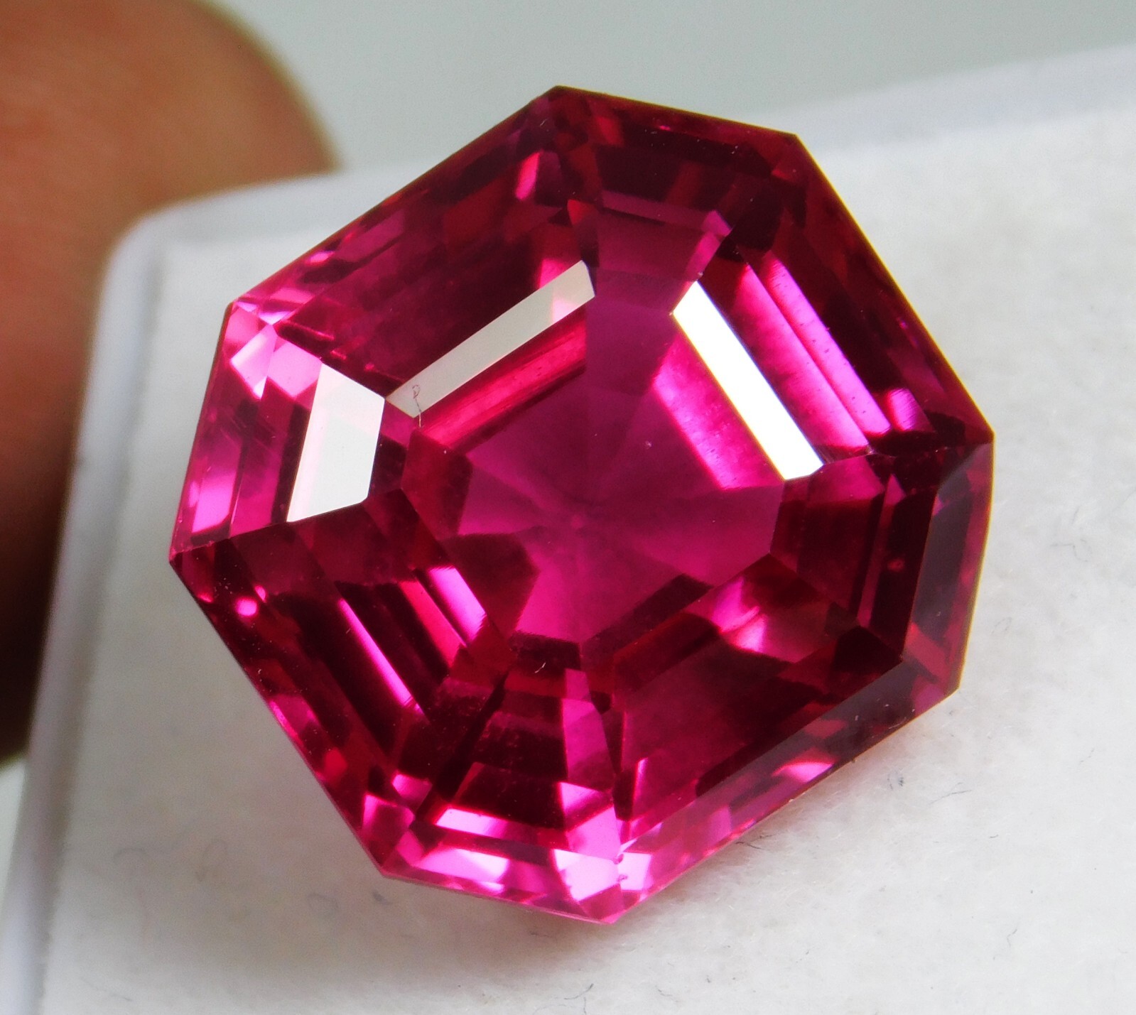 Certified BURMESE Ruby 21.30 Ct Natural Untreated FLAWLESS Radiant Cut Gemstone